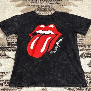 The Rolling Stones Kids Charcoal Tee with Red Logo